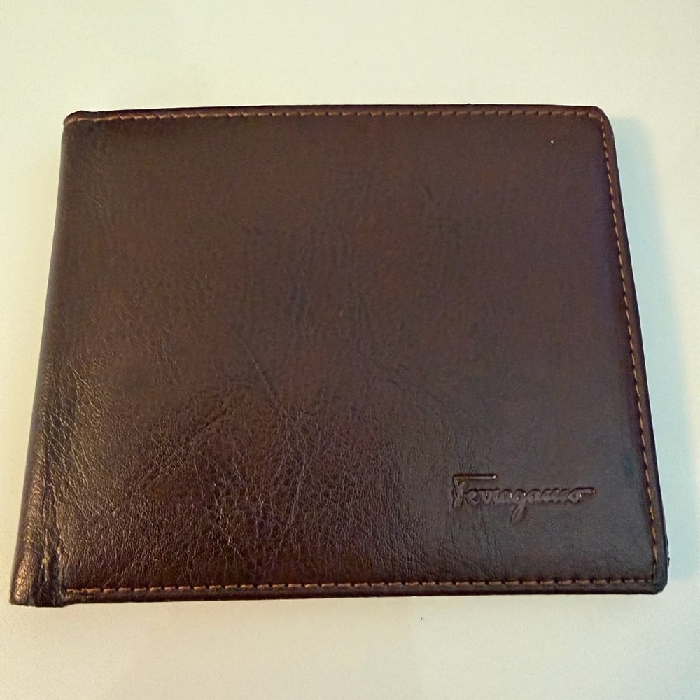 Salvatore Ferragamo Dark Brown Leather Card Holder